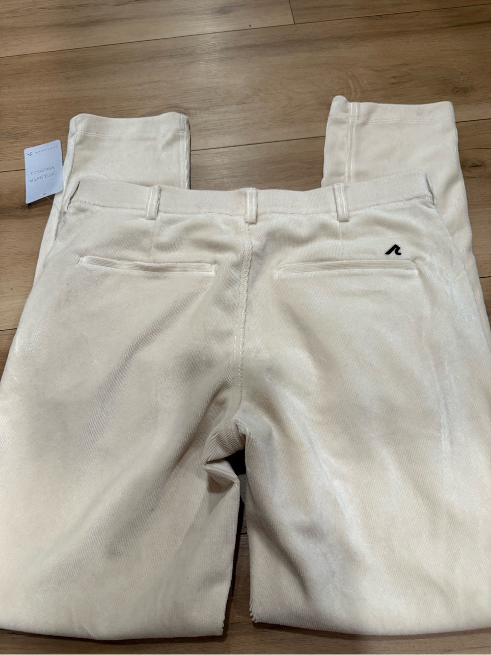 Redvanly Beige Corduroy Chinos with Red Waistband Detail athletic golf